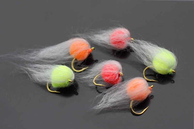 Tigofly 30 pcs/lot 3 Colors Nuke Egg Fly Glo Bug Steelhead Fly Fishing Flies Lures Size 8# (Assorted) - Image 1